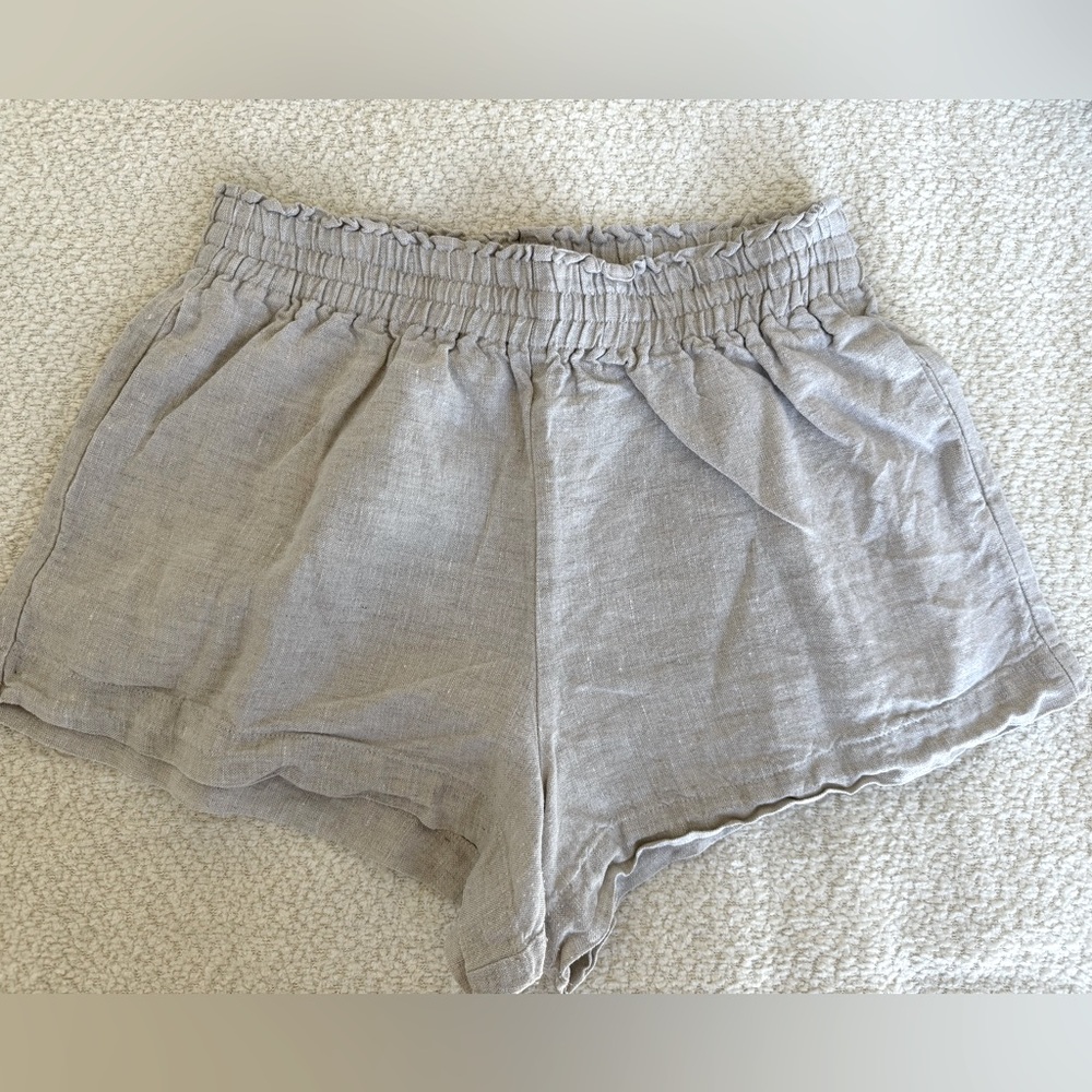 REFORMATION Mila Linen Short - Oatmeal (S)